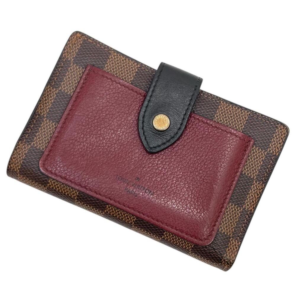 LOUIS VUITTON Portefeuille Juliette Damier Bi fold Wallet Brown Bordeaux Purple